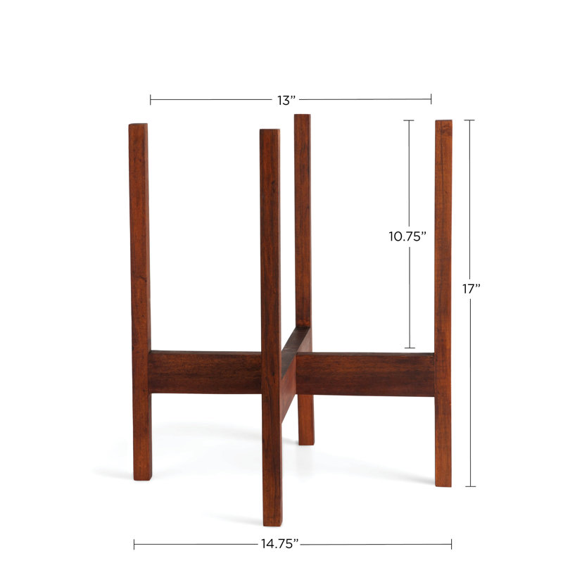 Support pour plante Luders, Acajou foncé, H 17,2 po x l 15,2 po x P 15,2 po