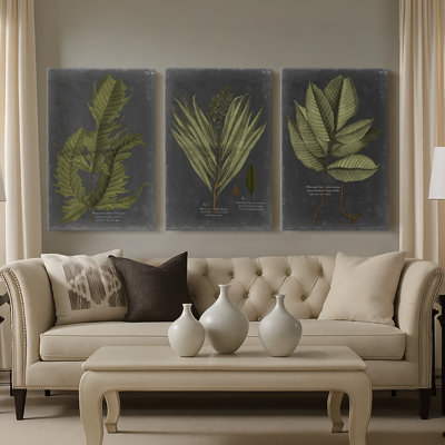 Foliage Dramatique I  -Custom Wrapped Gallery Canvas - 3 Pieces