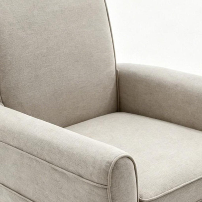 Chaise berçante pivotante 30 po en mélange de coton beige