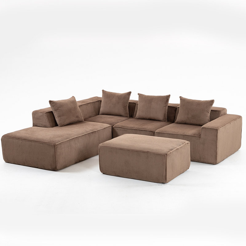 Canapé modulaire 5 pièces Chasidi, Brun