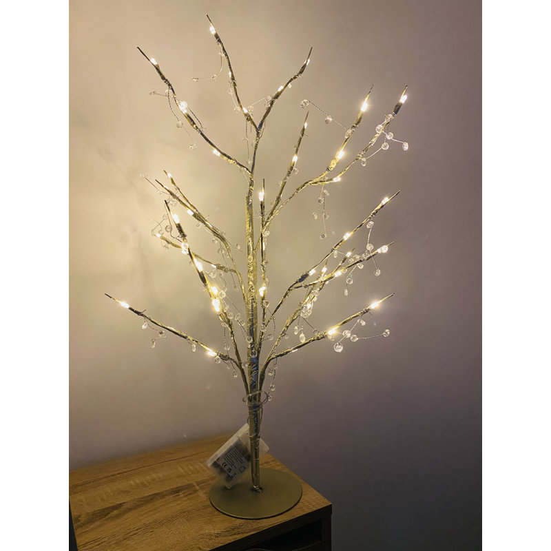 48 Pre-lit Jewelled Twig Tree Lighted Trees & Branches, Brown