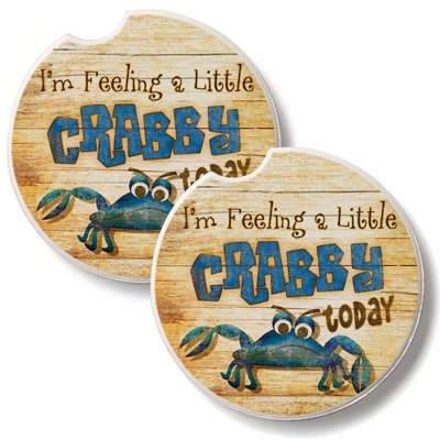 Feeling a Little Crabby Today 2 Pack Absorbent Stone Car Coasters