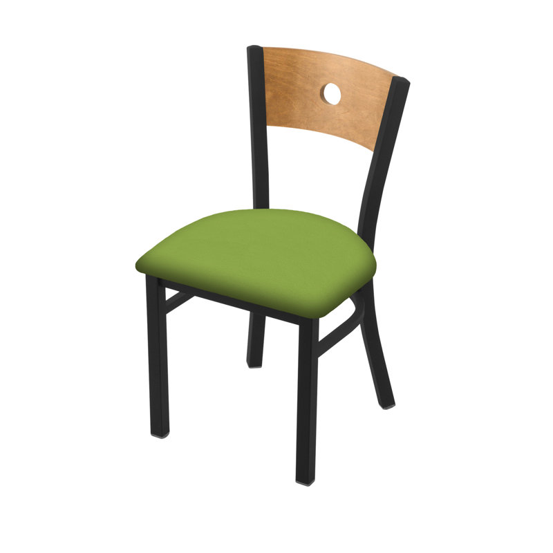 Chaise 630 Voltaire, Érable moyen, Noir froissé, Vinyle - Canter Kiwi - vert