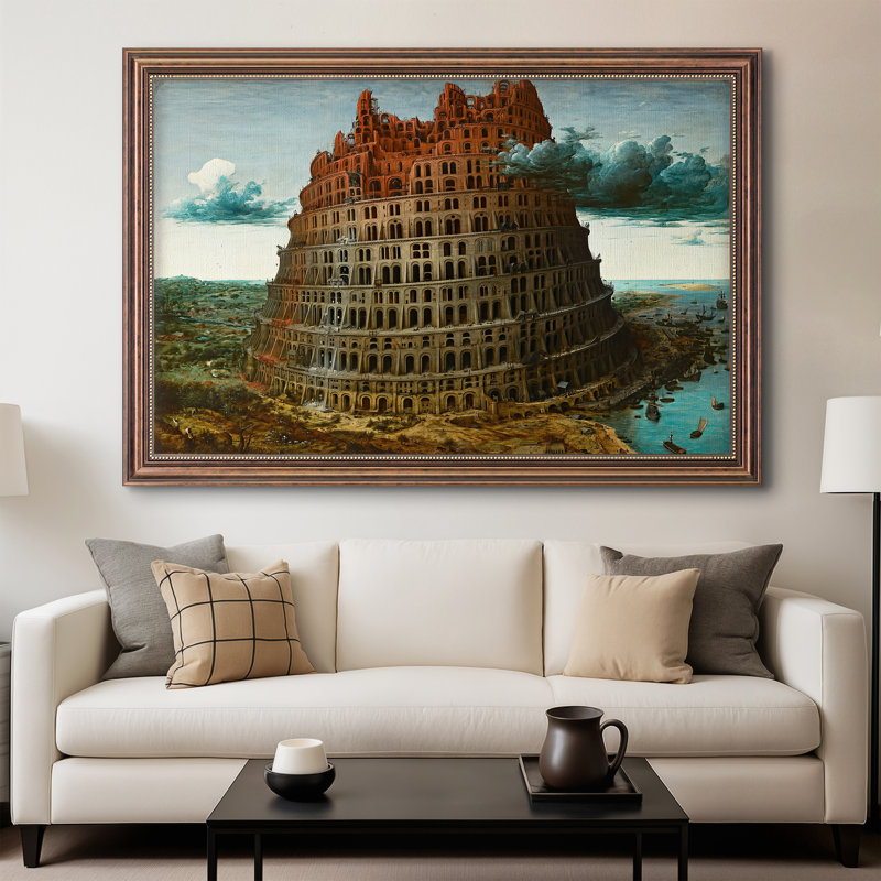 La tour de Babel, v. 1568 - Peter Bruegel l'Ancien - Toile encadrée sur mesure, 28x40 INNER SIZE, Framed Canvas