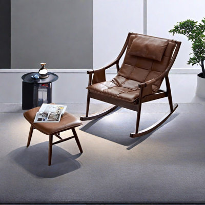 Italian light luxury retro simple rocking chair
