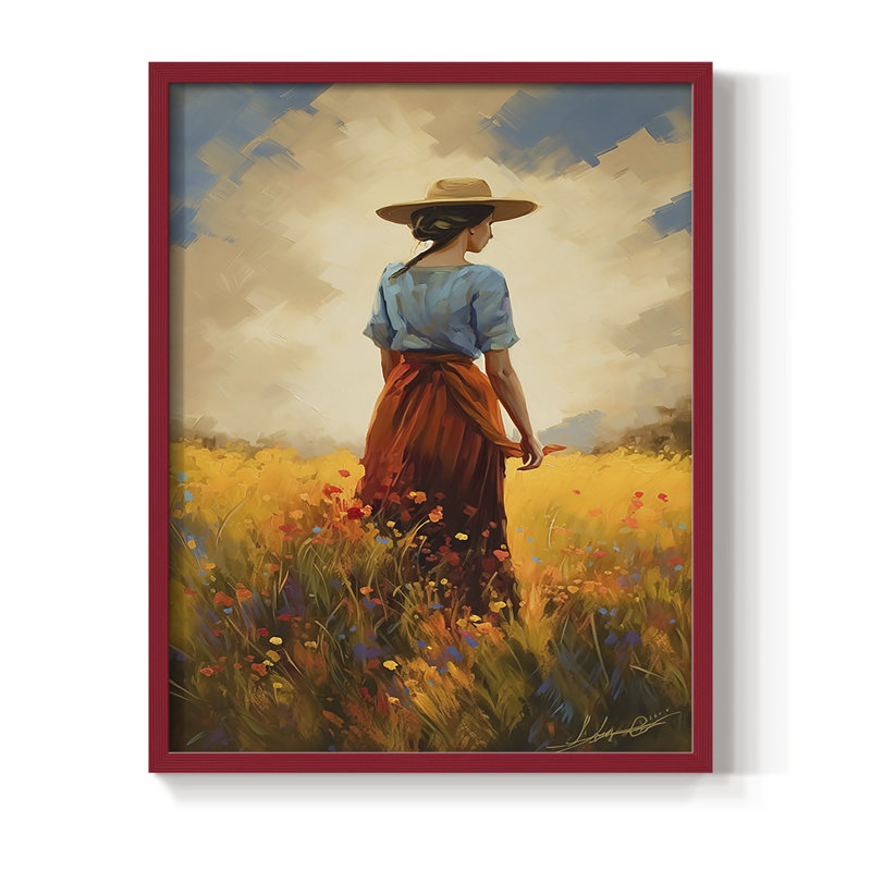 Reproduction encadrée WOMEN Series CML XXV - bois massif, H 15 po x l 12 po, Rouge