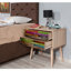 Table de chevet 2 tiroirs Maddison en noyer / vert / rouge