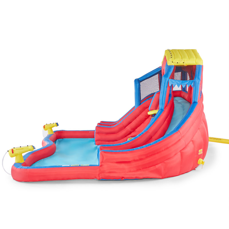 Banzai Hydro Blast Inflatable Water Park with Blue and Red Slides