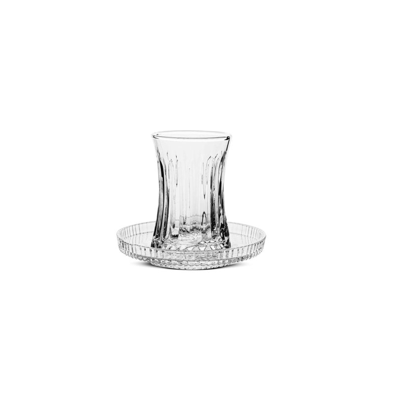 Elegant 12-Piece Tea Cup Set, 100% Glass, Cups: 2.4 x 2.4 x 3.9 inches | Saucers: 4.7 x 4.7 x 0.8 inches | Dishwasher Safe, BPA Free, Transparent Design | Perfect for Tea Lovers & Entertaining Guests
