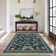 Floral Machine Washable Rug with Non-Slip Backing, Soft Thin Low Pile Non Shedding Floor Carpet, Indoor Foldable Printed Accent Mat for Living Room/Nursery/Bedroom