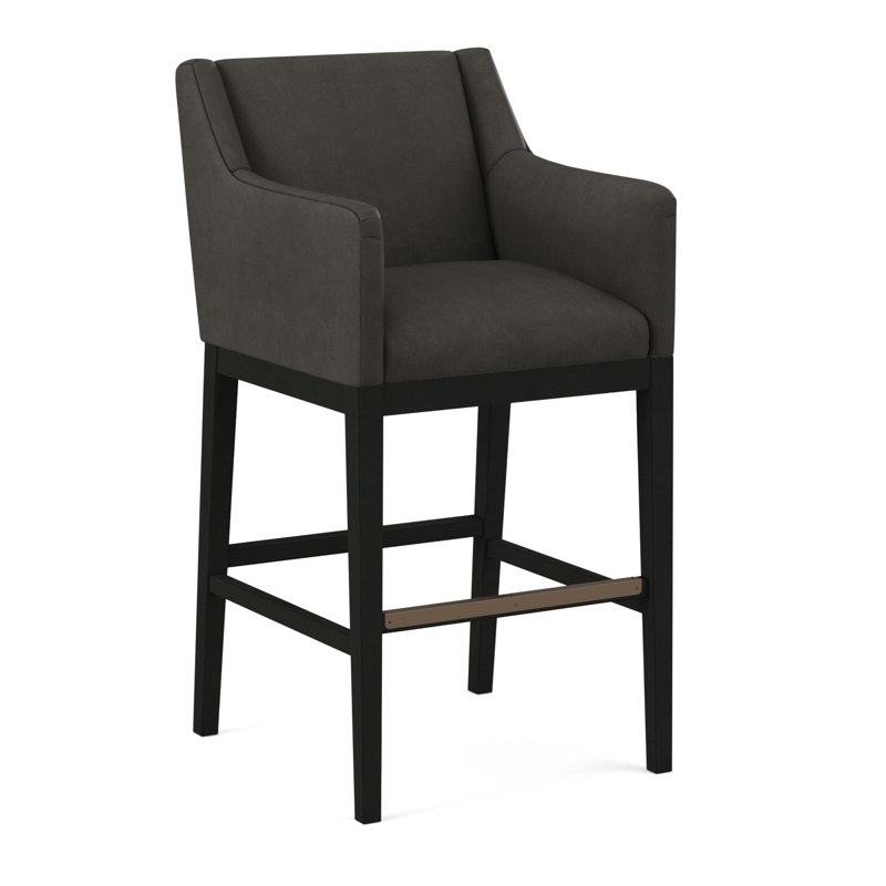 Upholstered Stool, Evolution Smokey, Black