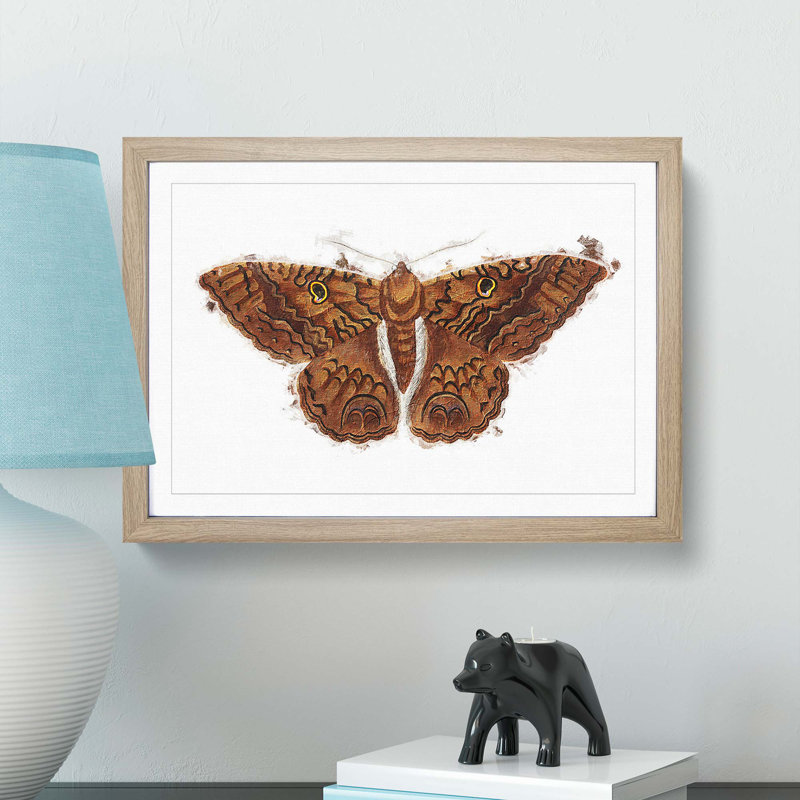 Sable Moth by George Shaw - Picture Frame Painting Print, Oak Framed, 27cm H x 36cm W x 2cm D