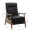 Fauteuil inclinable avec accoudoirs en bois Fremont - Noir