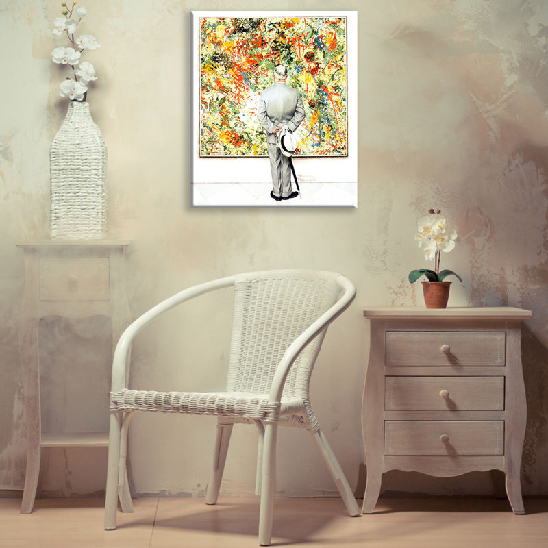 «The Connoisseur» par Norman Rockwell, toile tendue avec châssis, H 24 po x l 17 po