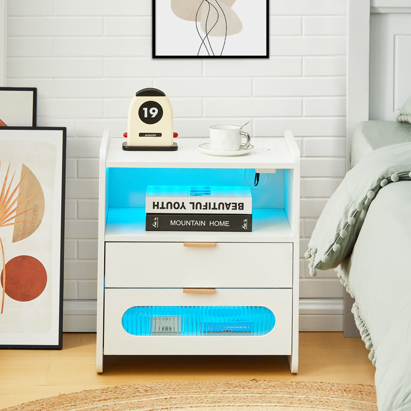 50cm W Manufactured Wood Bedside Table