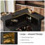 Table de bar d'angle industrielle en forme de L à 4 niveaux avec rangement et porte-verres-700427262