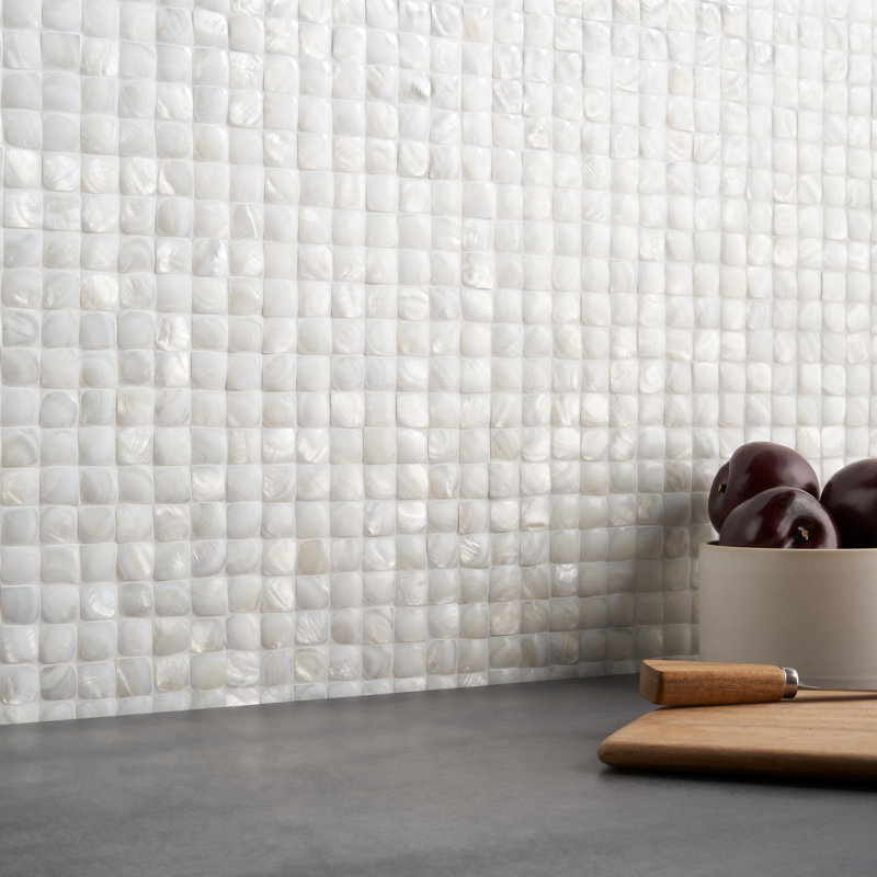 Carreau de mosaïque en coquille de coquille de nacre 1 po x 1 po