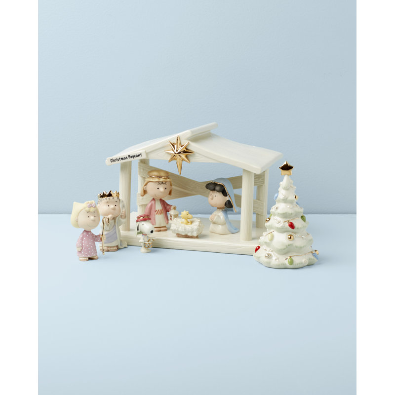 NATIVITY Peanuts The Christmas Pageant & Creche 8-Piece Set