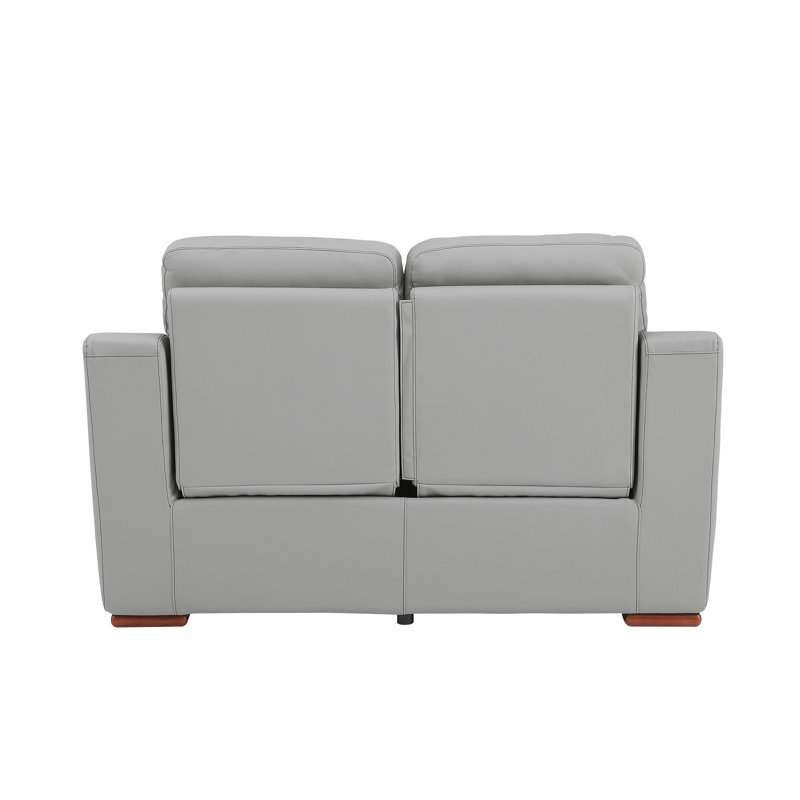 Annahi 67'' Faux Leather Reclining Loveseat, Gray