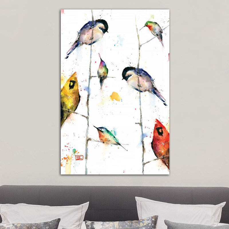 " Birds On Branches " by Dean Crouser, Wrapped Canvas, 26" H x 40" W x 1.5" D