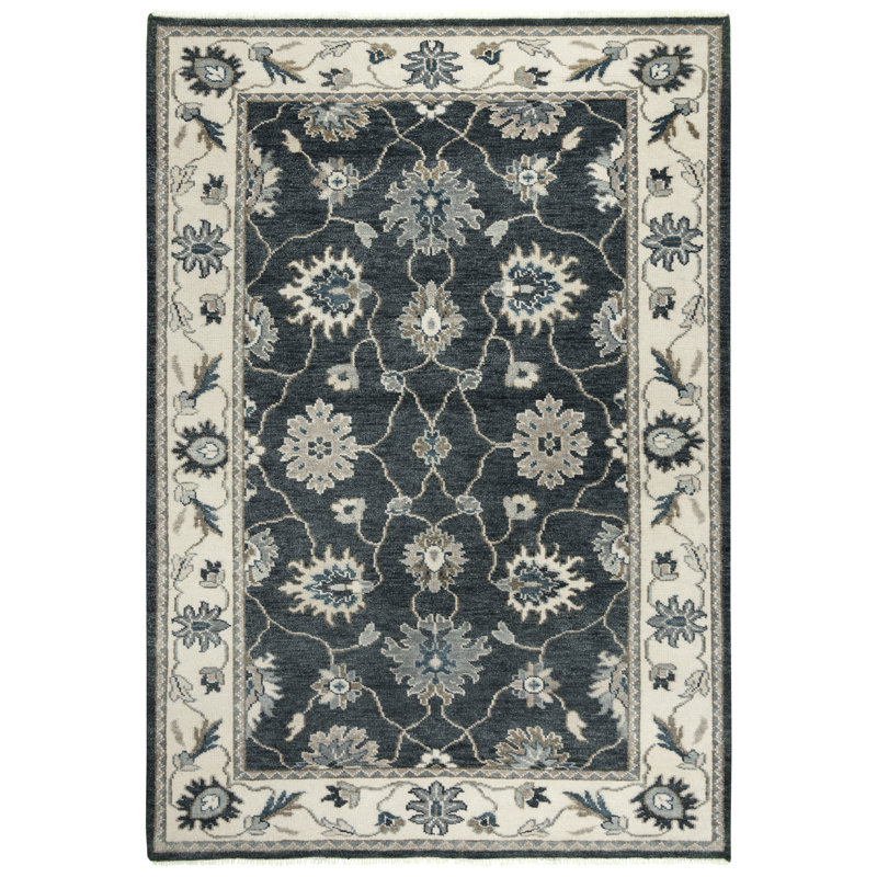 Tapis en laine noué à la main, Rectangle 6 pi x 9 pi