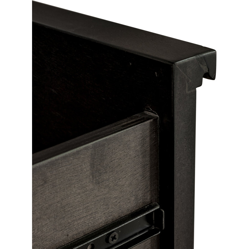 2 - Drawer Nightstand in Dark Grey, Light Gray/Dark Brown