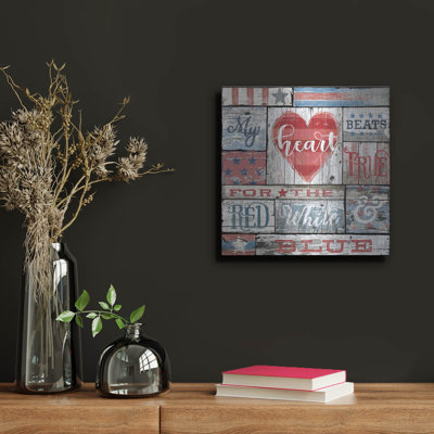  'My Patriotic Heart' by Art Licensing Studio Metal Wall Art, 12" x 12"