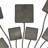 Metal Wire Sunburst Multi Colored Wall Decor with Square Shaped Accents