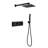 Matte Black Brass Shower System - 10" Rainfall Head & Handheld , Bathroom Luxury Rain Mixer , Wall Mounted, Easy To Install With American Standard Connections, Self-Cleaning Nozzle, Rough-In Valve