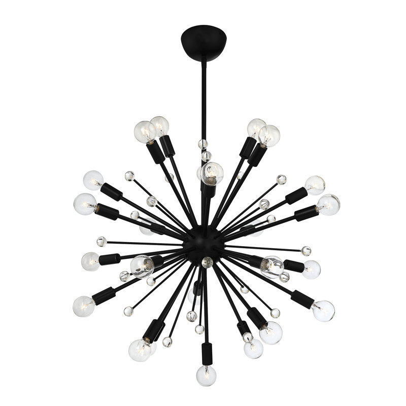 24-Light Chandelier, Noir