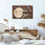 Art mural sur toile en forme de souche d'arbre avec anneaux rouges et crème-133556249