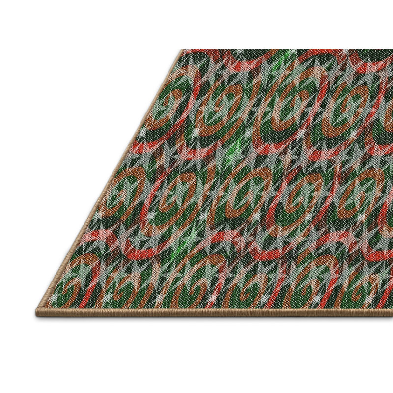Vert Tapis décoratif, Rectangle 6 pi x 9 pi