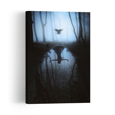 «Ethereal Forest Reflection Ethereal Peaceful Serene Forest Landscape», reproduction d'art murale