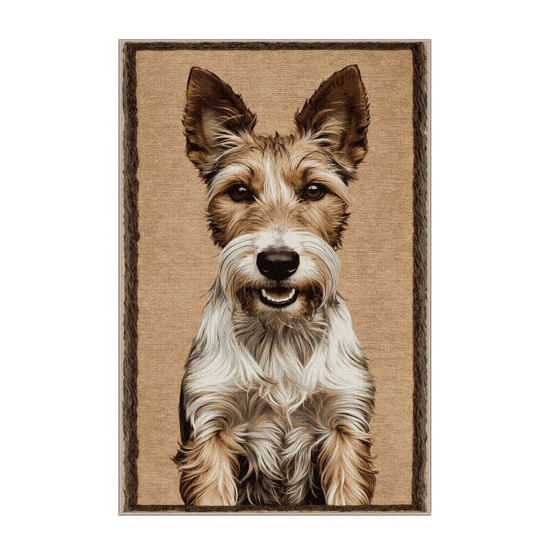  Tapis lavable Fox Terrier, Tapis de couloir 2 pi x 4 pi