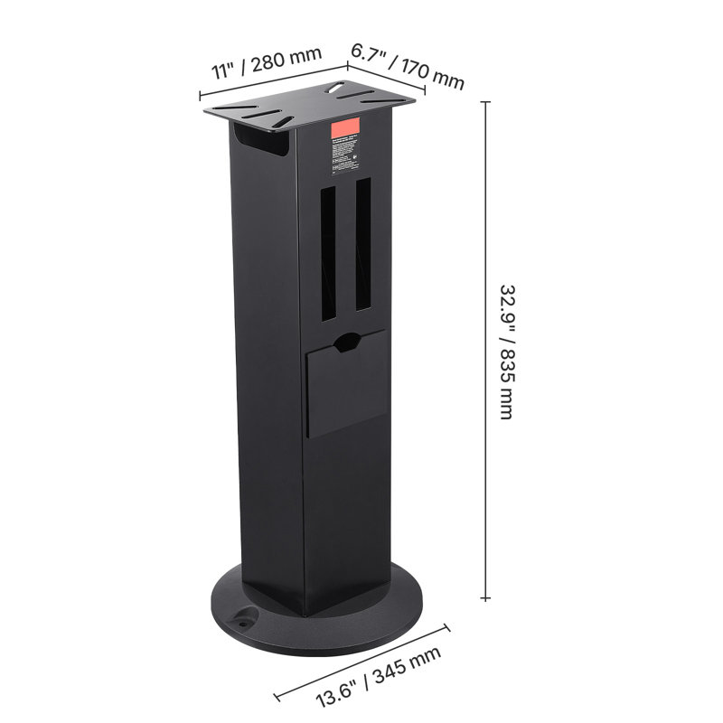 Support de moulin de banc, moulin robuste et piédestal de plancher avec plaque de montage de 11 po x 6,7 po, compartiments de rangement de meule et base en fonte, compatible avec la plupart des moulins de banc