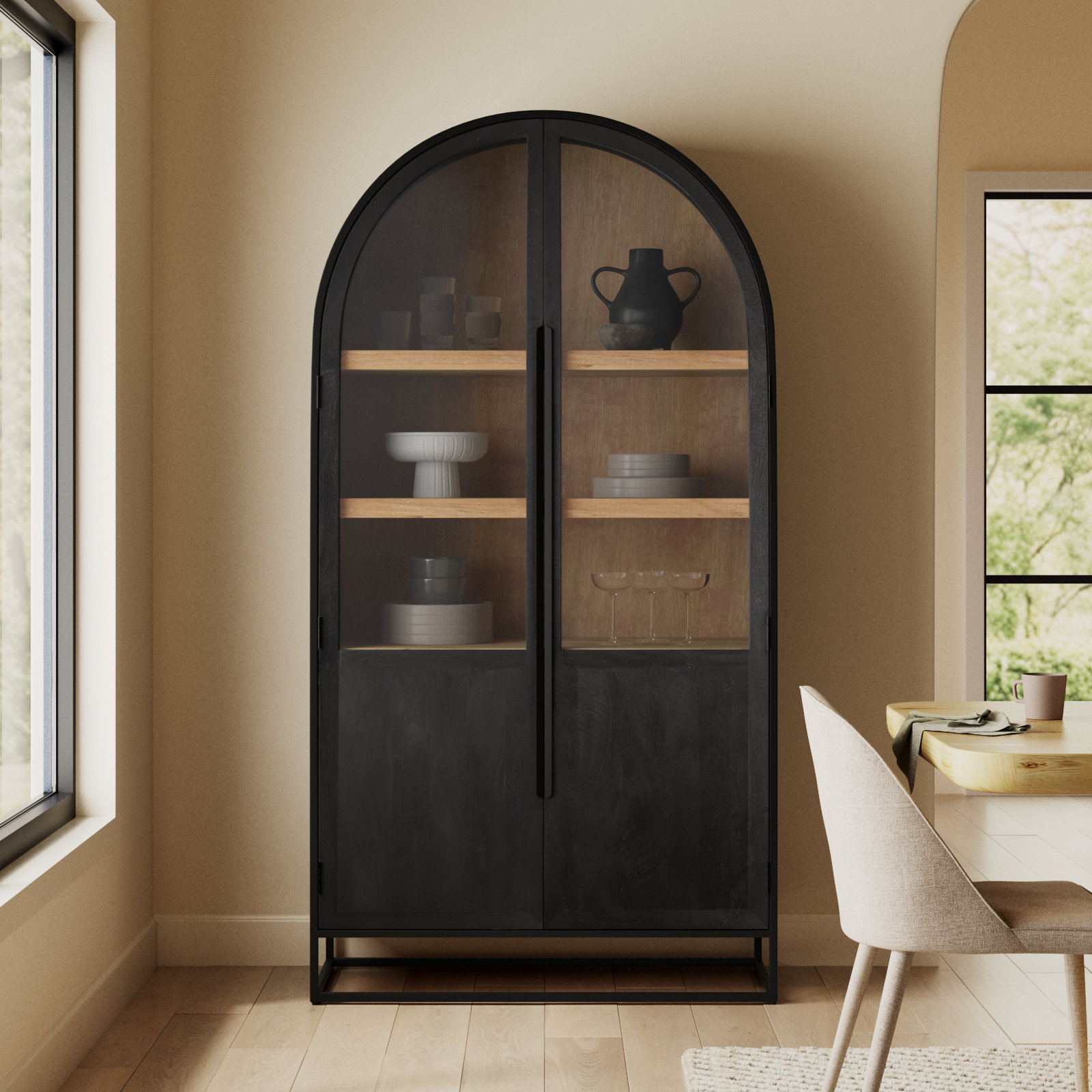 Clementine Mango Accent Cabinet, Black/Natural