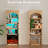 70" Tall Arched Bookshelf w/LED Light, 23 Inch Electric Fireplace with Bookcase, Timer, Realistic Flame Effect, Modern Storage Accent Bookshelf for Home, Office, Living Room-91596007