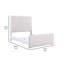Asiy Bed, Padded Upholstered Panel Tall Headboard, White-99518073