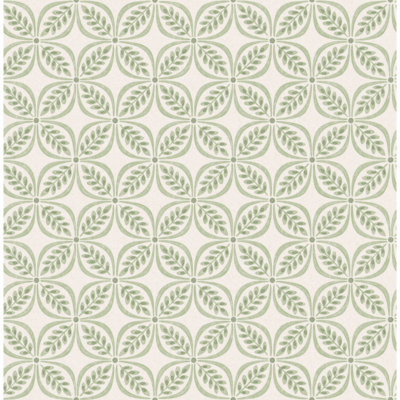 Papier peint treillis Manja, Vert