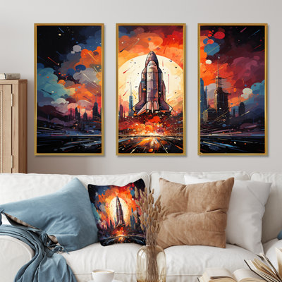 «Expressionist Space Shuttle Burst I», ensemble d'art mural fusée