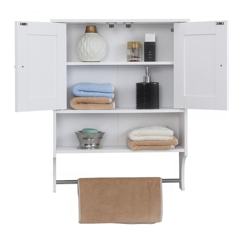 Over The Toilet Storage Cabinet,Farmhouse Medicine Cabinet With 2 Door And Adjustable Shelves,21.65 X 7.1 X 27.6 Inches, Bathroom, Living Room