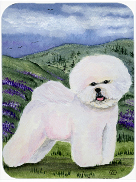 Planche à découper en verre trempé Winston porter Bichon frisé
