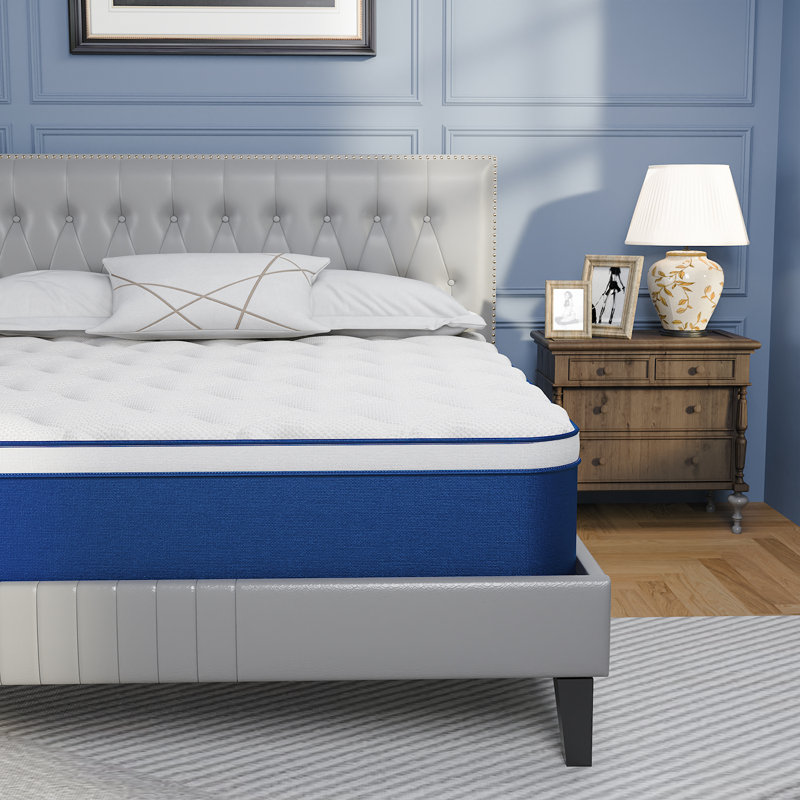 Matelas hybride 12 po en mousse viscoélastique gélifiée mi-ferme de taille moyenne Certifié CertiPUR, Lit double, 12"