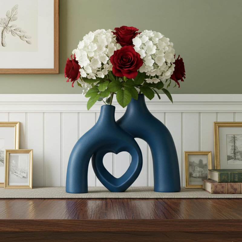 Vase à fleurs bleu