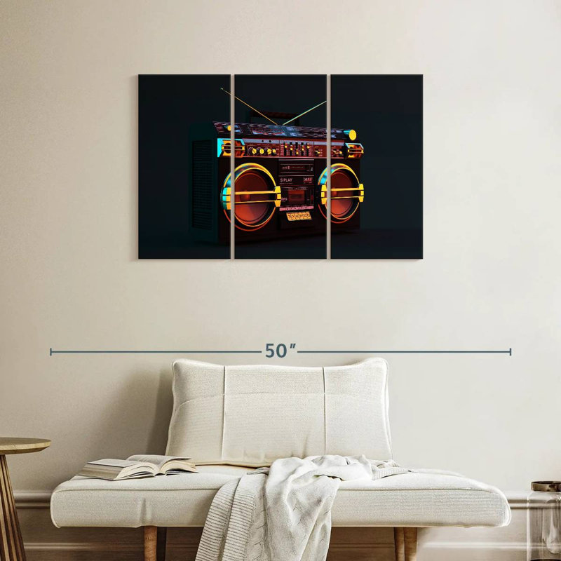 Abarca Modern Boombox, 24" H x 38" W