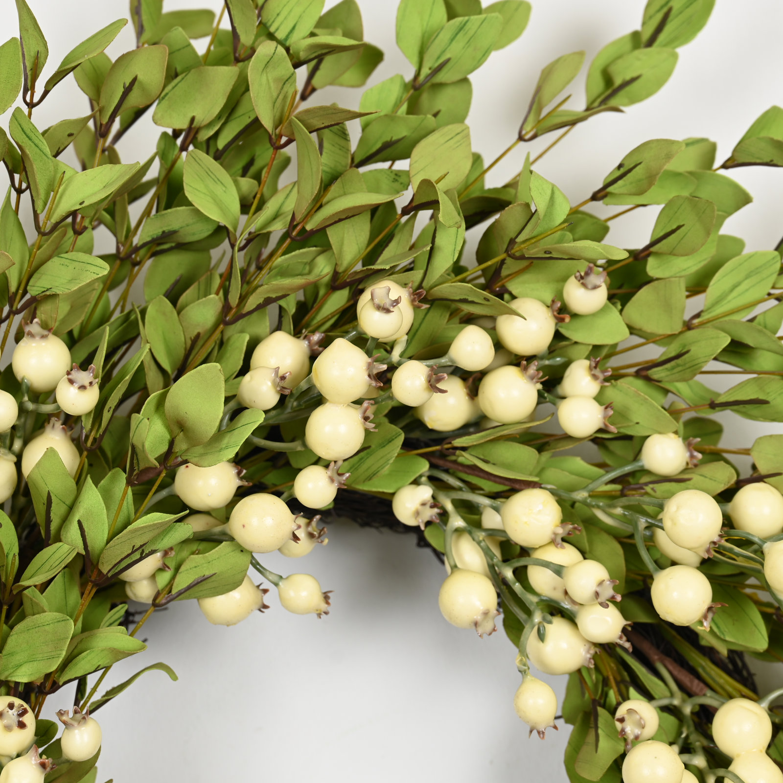 26" Handcrafted Eucalyptus Berry No Holiday Wreath