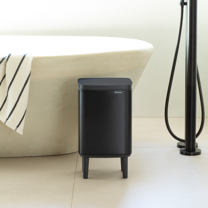Poubelle «Bo» de 1,8 gallon (7 litres), 1.8, Noir mat