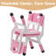 Chaises pour enfants 10,6 po / 11,4 po / 12,2 po à 3 niveaux réglables à 2 niveaux, dossier ergonomique, pieds antidérapants, chaises empilables en polypropylène certifiées CCP pour la classe résidentielle, rose-129500606