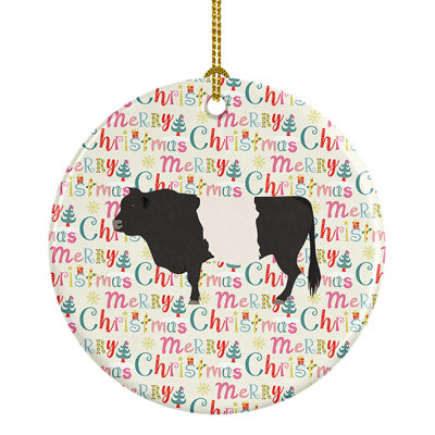 Belted Galloway Cow Hanging Figurine Ornament