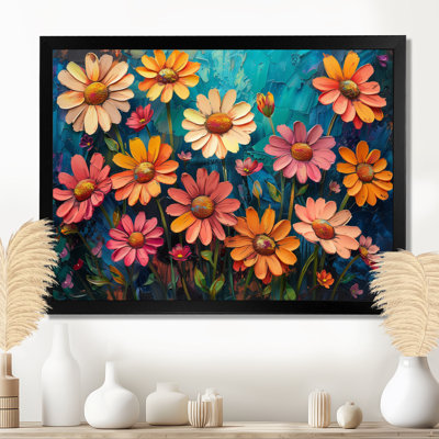 Collage de jardin multicolore «I» - marguerites